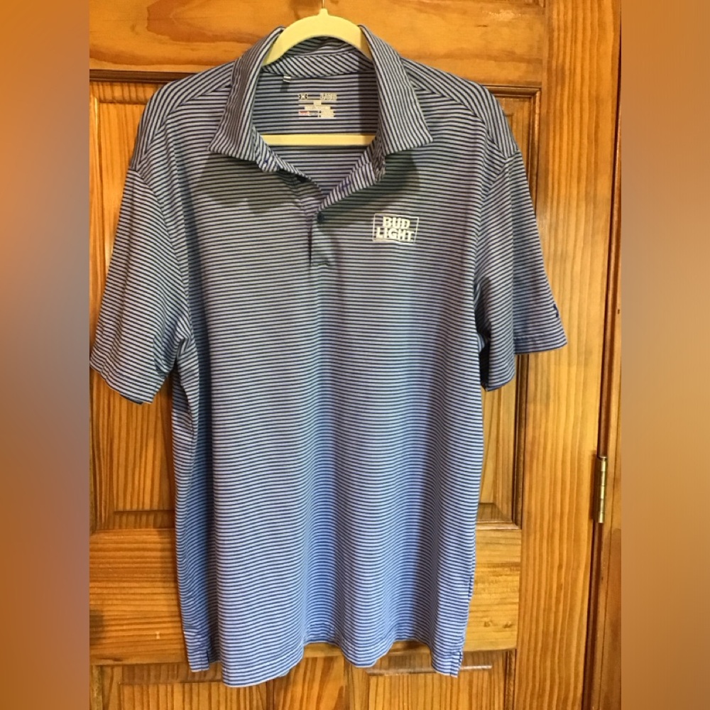 Men’s size extra large, short sleeve under armor, Bud Light polo shirt